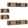 vidaXL TV Cabinet Set Wall-mounted 6 pcs Artisan Oak Engineered Wood