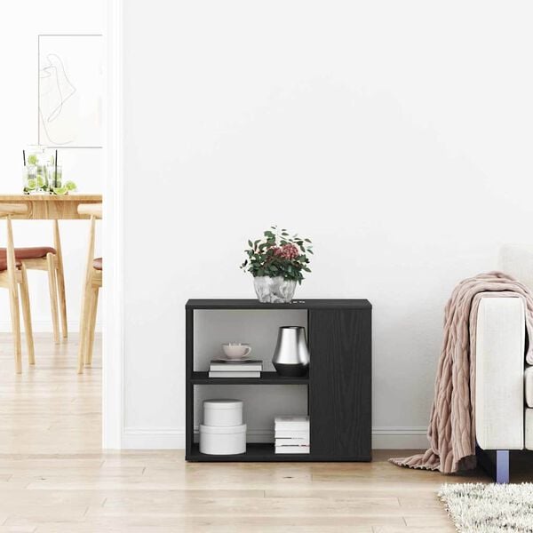 vidaXL Sideboard with Drawer Black Oak 60 x 30 x 50 cm Engineered Wood