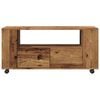 vidaXL TV Cabinet with Wheels Old Wood 102x34.5x43 cm Engineered Wood