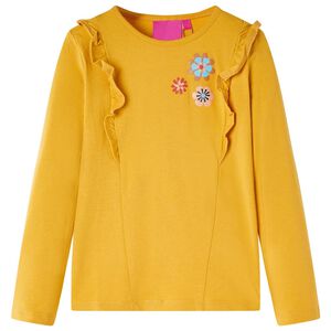 vidaXL Kids' T-shirt with Long Sleeves Dark Ochre 104