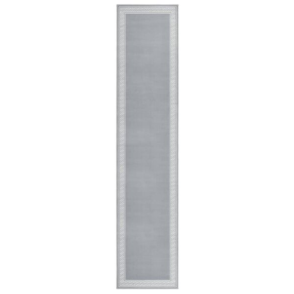 vidaXL Runner Rug BCF Grey with Motif 100x500 cm