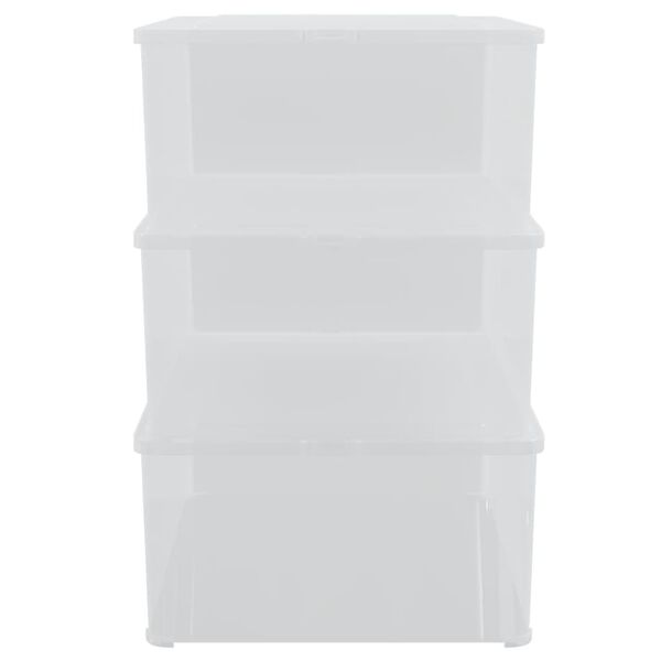 vidaXL Plastic Storage Boxes 3 pcs 10 L Stackable
