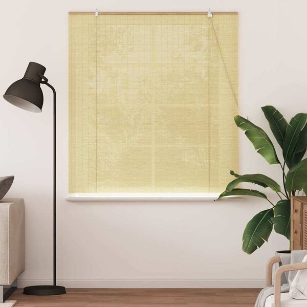 vidaXL Roller Blind with Curtains Manual Nature 150 x 160 cm Bamboo