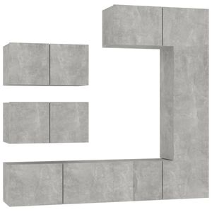 vidaXL 6 Piece TV Cabinet Set Concrete Grey Engineered Wood