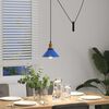 vidaXL Pendant Lamp Height Adjustable E27 Gloss Dark Blue Ø 22 cm Metal