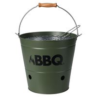 ProGarden Bucket Barbecue Grill BBQ 26 cm Olive Green