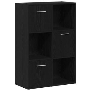 vidaXL Book Cabinet/Room Divider Black Oak 60.5x30x90 cm