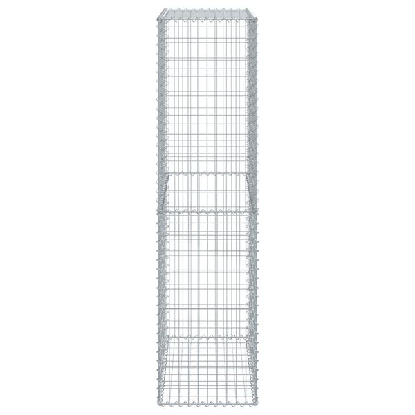 vidaXL Gabion Basket with Cover 100x50x200 cm Galvanised Iron