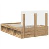 vidaXL Bed Frame Artisian Oak 120 x 190 cm Solid Pine Wood