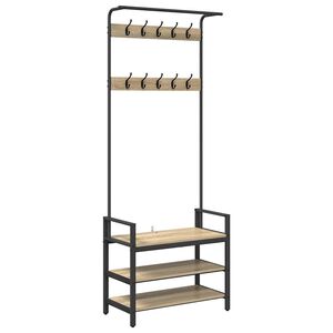 vidaXL Coat Rack Sonoma Oak 75 x 34 x 184 cm Engineered wood