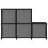 vidaXL 5-Cube Display Shelf with Boxes Black 103x30x72.5 cm Fabric