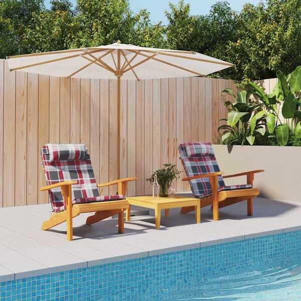 vidaXL Chair Cushions 2 pcs Red Check 58 x 77 x 4.5 cm Oxford Fabric