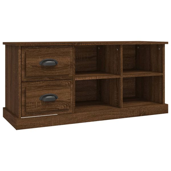 vidaXL TV Cabinet Brown Oak 102x35.5x47.5 cm Engineered Wood