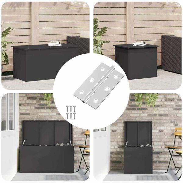 vidaXL Hinge Plain 12 pcs Silver 58 x 35 x 1 mm Steel