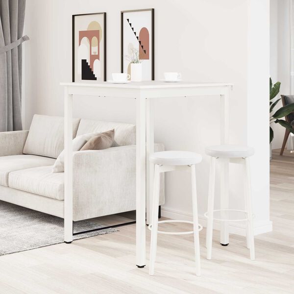 vidaXL Bar Table White 80 x 80 x 105 cm Solid Pine Wood
