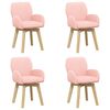 vidaXL Swivel Dining Chairs 4 pcs Boucl&eacute; Pink 54 x 58 x 87 cm