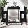vidaXL 5 Piece Garden Bar Set Black Solid Wood Pine