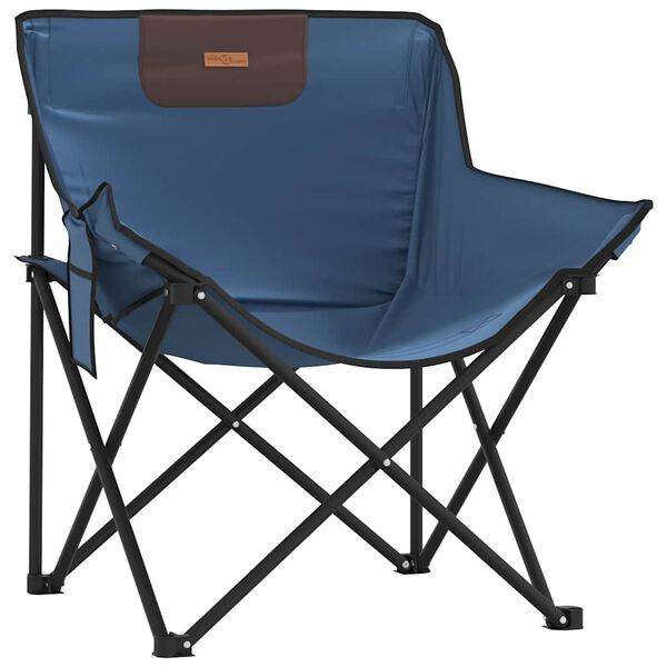 vidaXL Camping Chairs with Pocket Foldable 2 pcs Blue