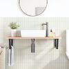 vidaXL Basin Shelf Wall Mounted Steel and Solid Wood Oak