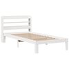 vidaXL Bed Frame with Headboard without Mattress White 90x190 cm Single