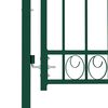 vidaXL Fence Gate with Arched Top Steel 100x86 cm Green