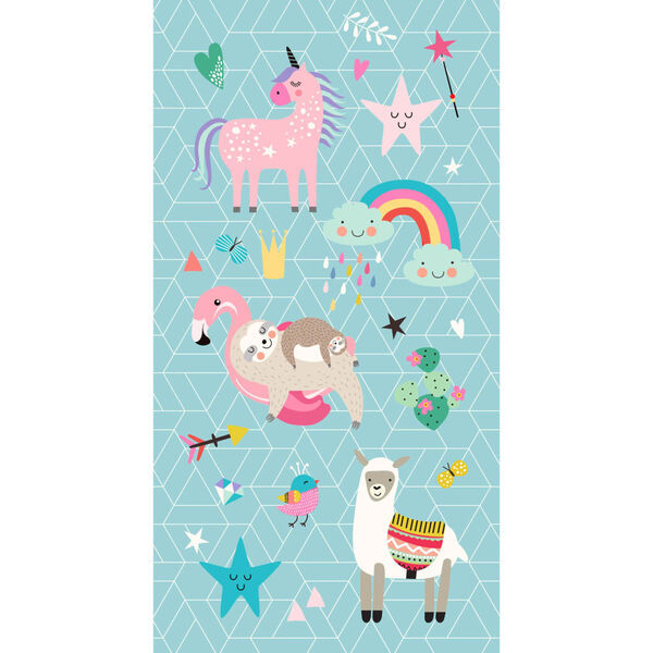 Good Morning Beach Towel MOODY 75x150cm Aqua Blue