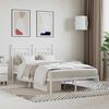 vidaXL Metal Bed Frame without Mattress with Headboard White 120x190cm