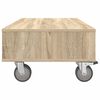 vidaXL Side Table with Wheels Sonoma Oak 90 x 50 x 30 cm