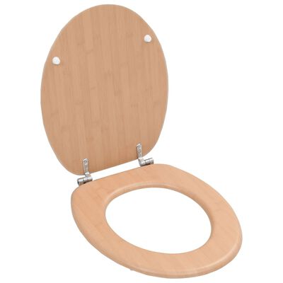 vidaXL WC Toilet Seats 2 pcs with Lids MDF Bamboo Design