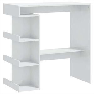 vidaXL Bar Table with Storage Rack High Gloss White 100x50x101,5 cm
