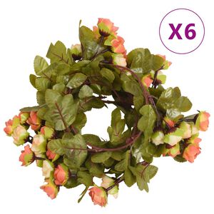 vidaXL Flower Garlands 6 pcs Sunset Red 215 cm