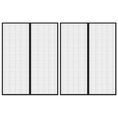 vidaXL Insect Door Curtains 2 pcs with Magnet Blocks Black 230x160 cm