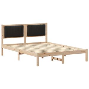 vidaXL Bed Frame with Upholstered Headboard Black 120 x 190 cm