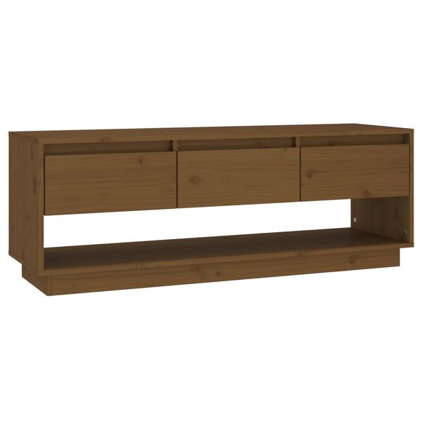 vidaXL TV Cabinet Honey Brown 110.5x34x40 cm Solid Wood Pine