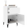 vidaXL Bedside Cabinet High Gloss White 40x35x70 cm