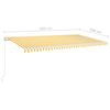 vidaXL Manual Retractable Awning 600x350 cm Yellow and White