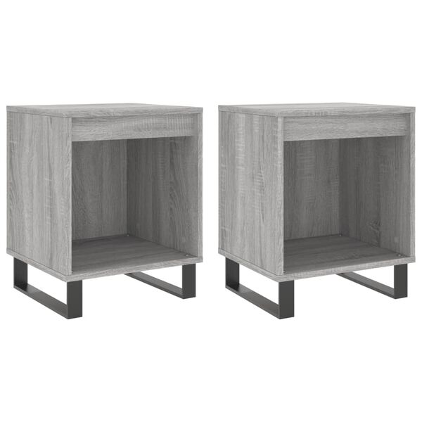 vidaXL Bedside Cabinets 2 pcs Grey Sonoma 40x35x50 cm Engineered Wood