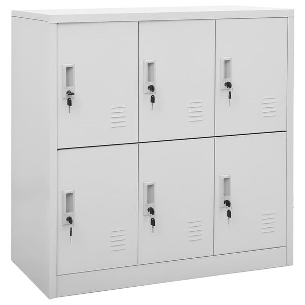 vidaXL Locker Cabinets 5 pcs Light Grey 90x45x92.5 cm Steel