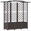 vidaXL Raised Bed with Trellis and Roof Brown 163 x 40 x 141 cm PP