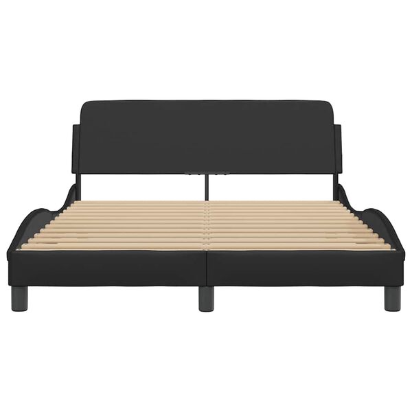 vidaXL Bed Frame "Dover" Black 135x190 cm Double Faux Leather