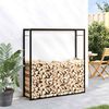 vidaXL Firewood Rack Matt Black 110x28x116 cm Steel