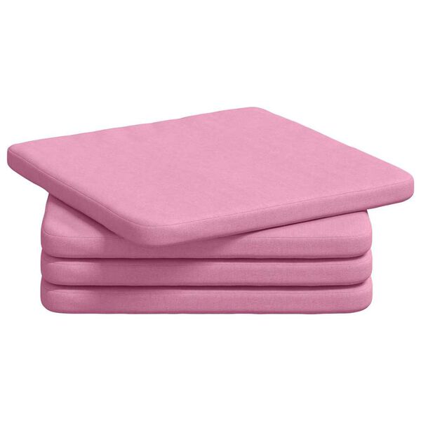 vidaXL Seat Cushions 4 pcs Pink 40 x 40 x 3 cm Fabric