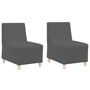 vidaXL Modular Sofa Unit Armless 2 pcs Dark Grey 55 x 74 x 82 cm