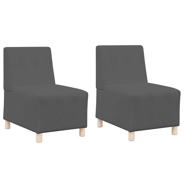 vidaXL Modular Sofa Unit Armless 2 pcs Dark Grey 55 x 74 x 82 cm