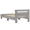 vidaXL Bed Frame without Mattress with Headboard Grey Sonoma 75x190 cm Small Single