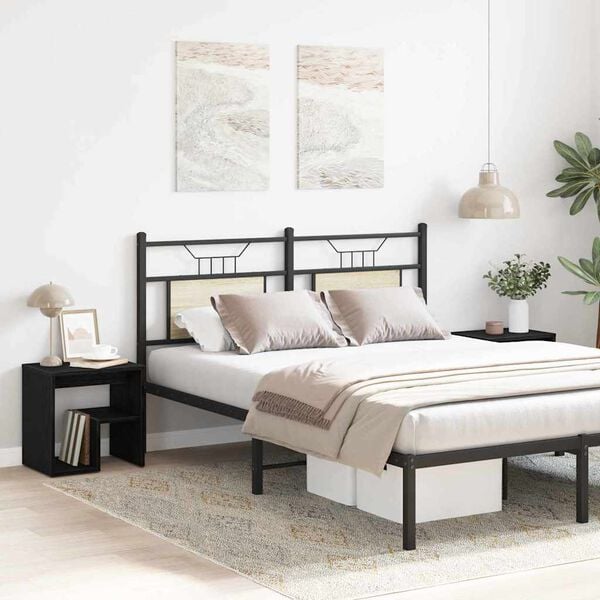 vidaXL Bedside Cabinet 2 pcs Black Oak 40 x 30 x 40 cm Engineered Wood