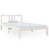 vidaXL Bed Frame without Mattress White Solid Wood 100x200 cm