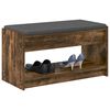 vidaXL Hall Bench with Cushion with Shelf Smoked Oak 83 x 38 x 45 cm