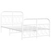 vidaXL Metal Bed Frame without Mattress with Footboard White 120x190cm