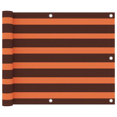 vidaXL Balcony Screen Orange and Brown 75x600 cm Oxford Fabric